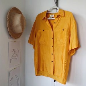 Vintage Mustard Yellow Oversized Short Sleeve